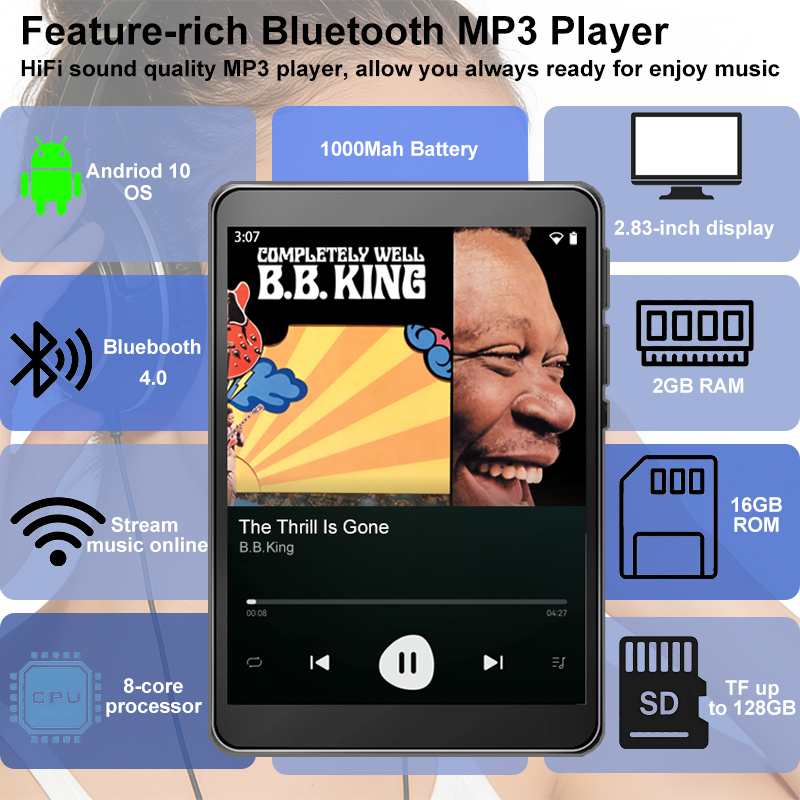 Audio Music Download Mp3 - Lettore MP3 WiFi Android 10 Spotify